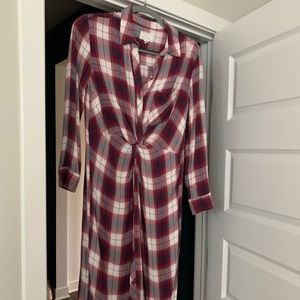Women’s small Caslon twist front plaid dress
